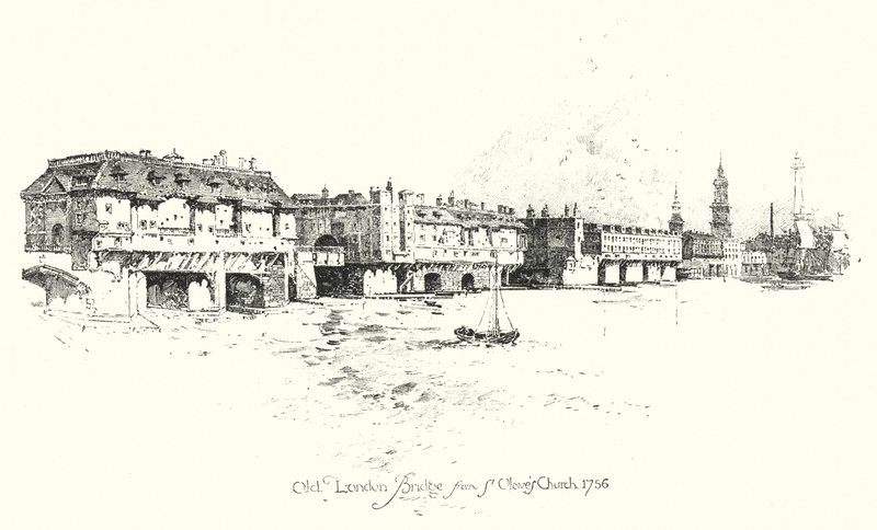 Oude London Bridge, vanaf St. Olave