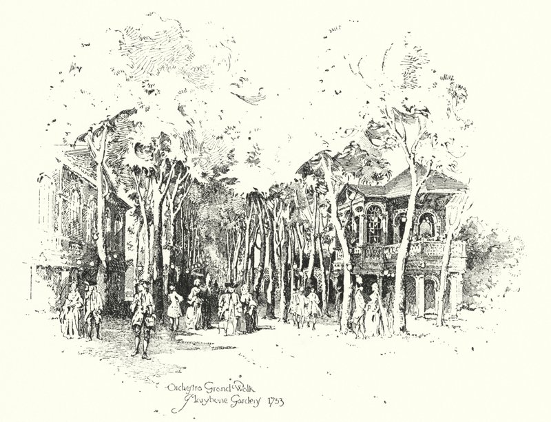 Orkest Grand Walk, Marylebone Gardens door Herbert (after) Railton