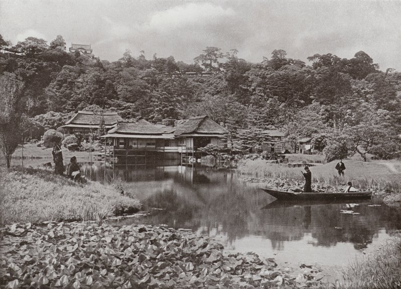De Ha-Kei-Tei Herberg en Tuin bij Hikone door Herbert Ponting