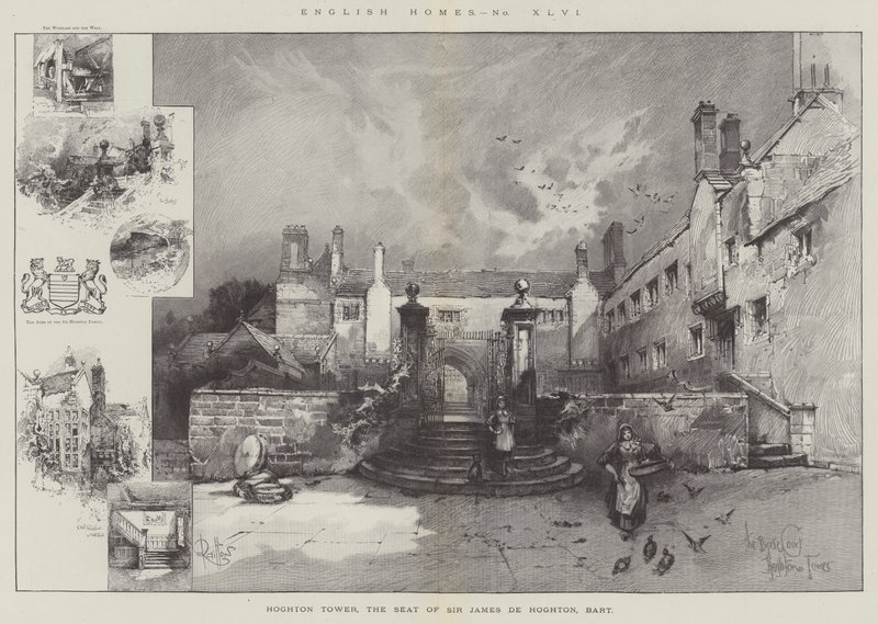 Hoghton Tower, de zetel van Sir James de Hoghton, Baronet door Herbert Railton