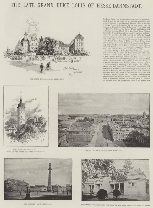 De overleden groothertog Lodewijk van Hessen-Darmstadt door Herbert Railton