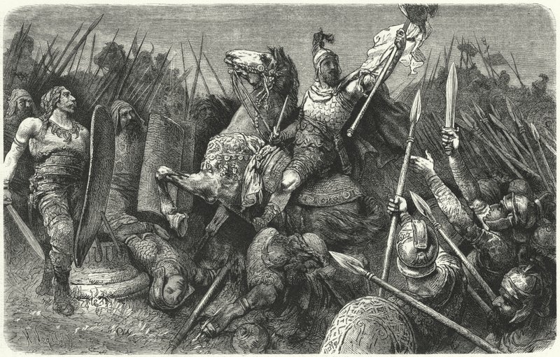 Belisarius valt de Ostrogoten aan in Rome, 536 door Hermann Vogel