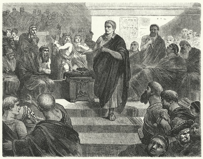 Sulla treedt af als dictator van Rome, 81 v.Chr. door Hermann Vogel