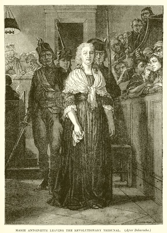 Marie Antoinette verlaat het revolutionaire tribunaal door Hippolyte Delaroche
