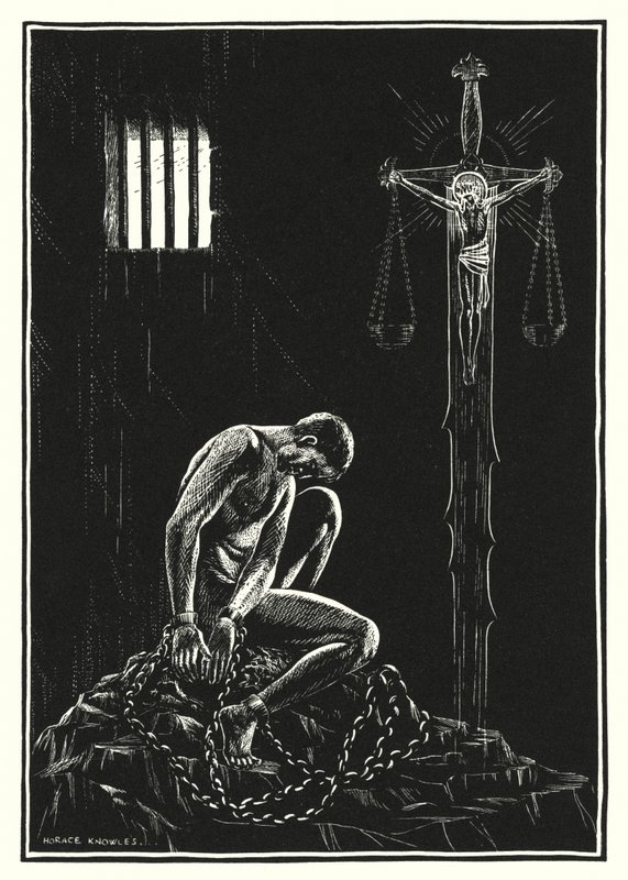 Illustratie voor De Bergrede (gravure) door Horace J. Knowles