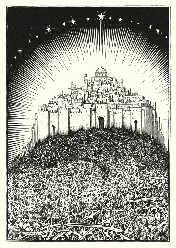 Illustratie voor De Bergrede (gravure) door Horace J. Knowles