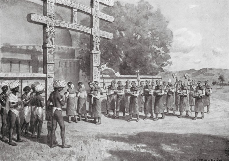 Buitenlanders bij Sanchi met Offers, 145 v.Chr. door Horace van Ruith