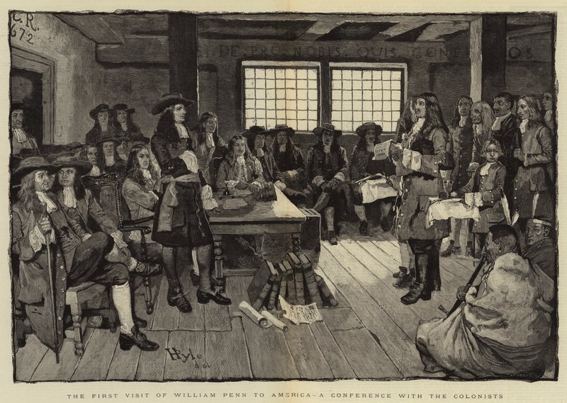 Het Eerste Bezoek van William Penn aan Amerika, een Conferentie met de Kolonisten door Howard Pyle