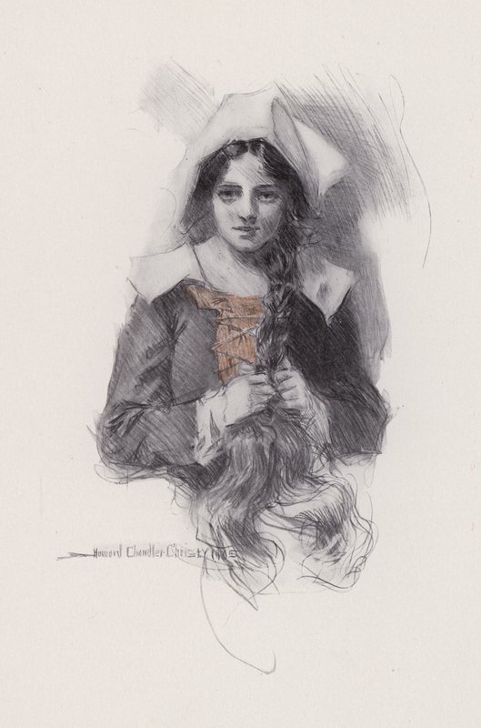 Illustratie voor Evangeline, een verhaal van Arcadie, door Henry Wadsworth Longfellow door Howard Chandler (after) Christy