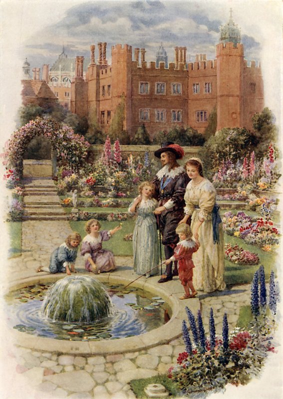 Koning Charles I en Koningin Henrietta in Hampton Court door Howard Davie