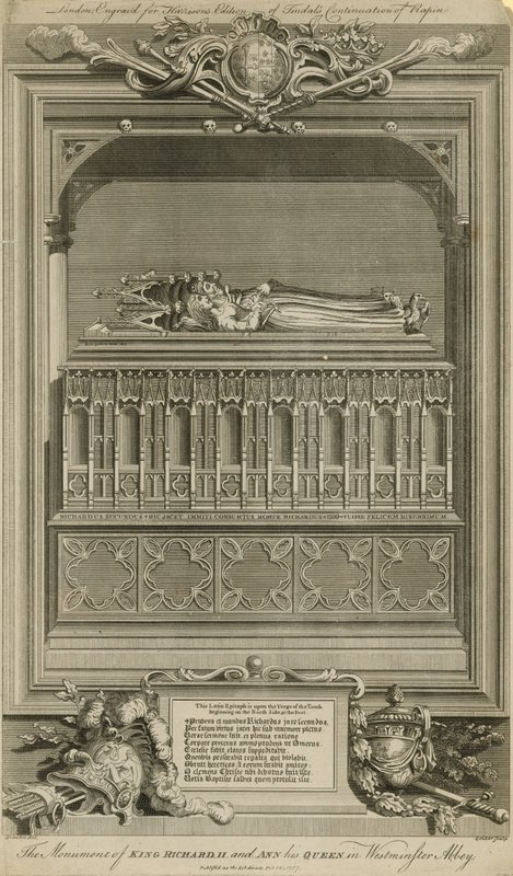 Het monument van koning Richard II en zijn koningin Ann door Hubert Francois Gravelot