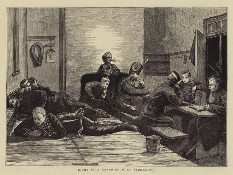 Nacht in een Wachtruimte in Aldershot door Hubert von Herkomer