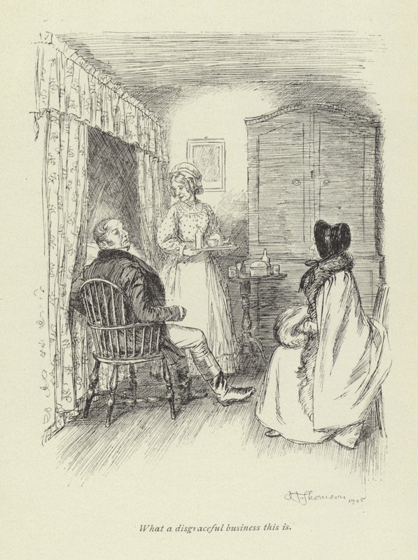 Illustratie voor Amos Barton door Hugh Thomson