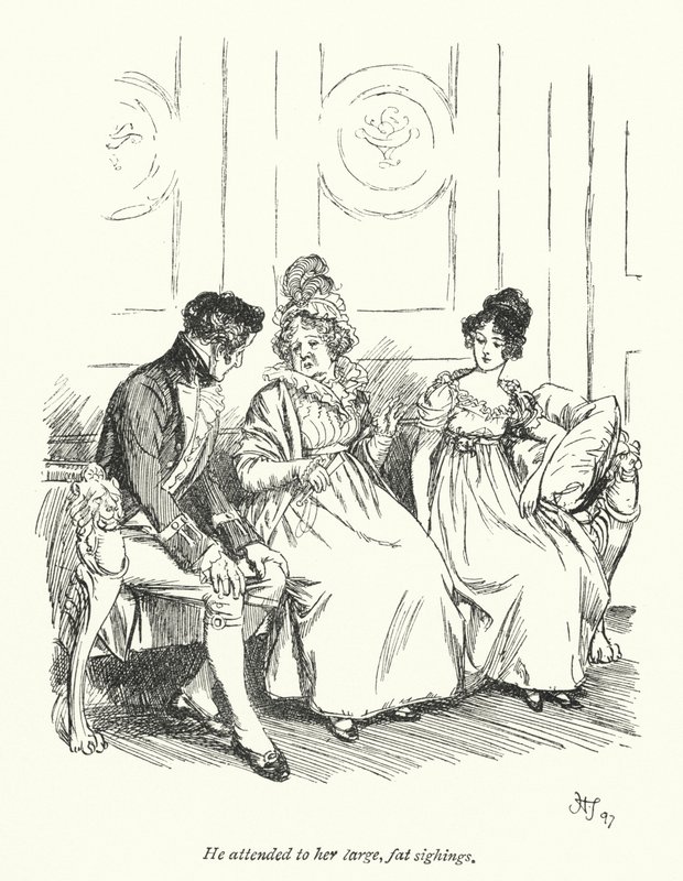 Illustratie voor Persuasion door Jane Austen (litho) door Hugh Thomson