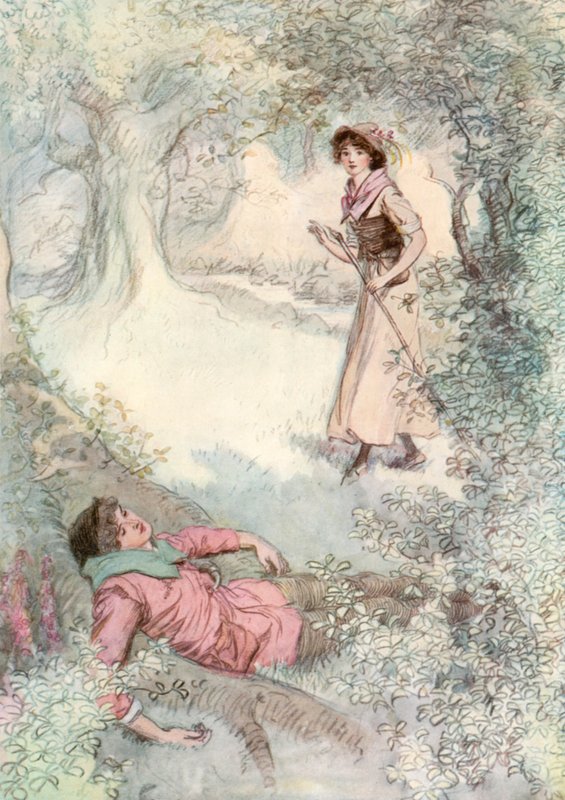 Illustratie voor Shakespeares Zoals het u bevalt door Hugh Thomson
