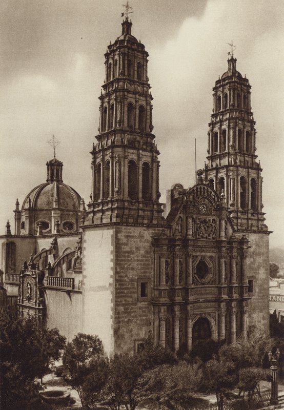 Mexico: Kathedraal van Chihuahua (z/w foto) door Hugo Brehme
