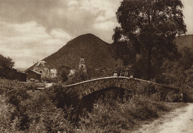 Mexico: San Bartolito (zwart-wit foto) door Hugo Brehme
