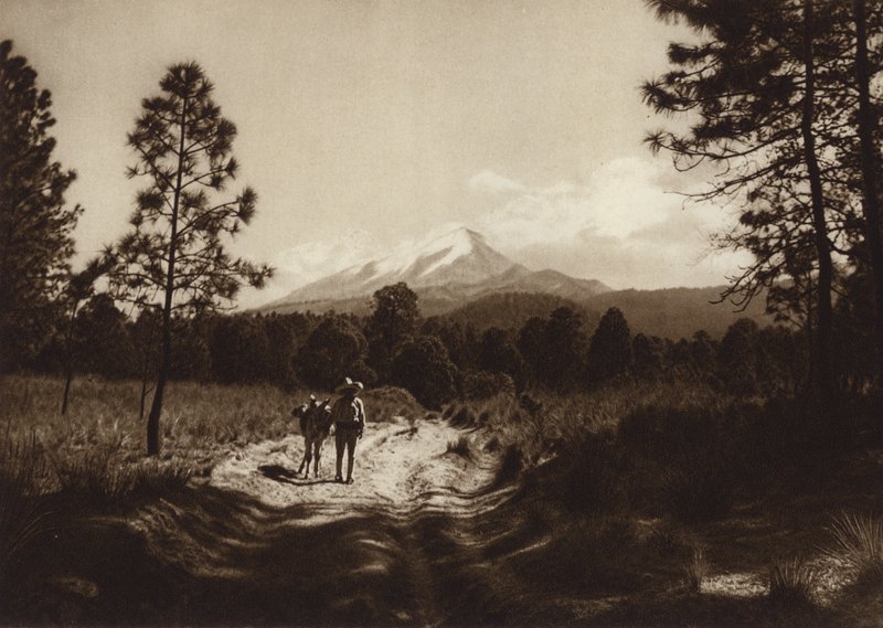 Mexico: Pad naar Pico de Orizaba (zwart-wit foto) door Hugo Brehme