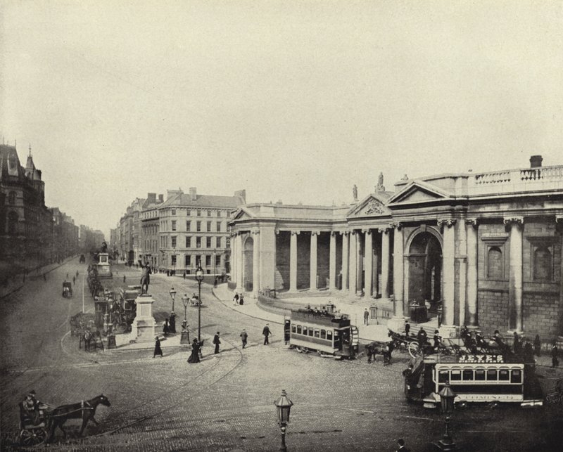 Bank van Ierland, voormalig parlementsgebouw, Dublin (zwart-wit foto) door Irish Photographer
