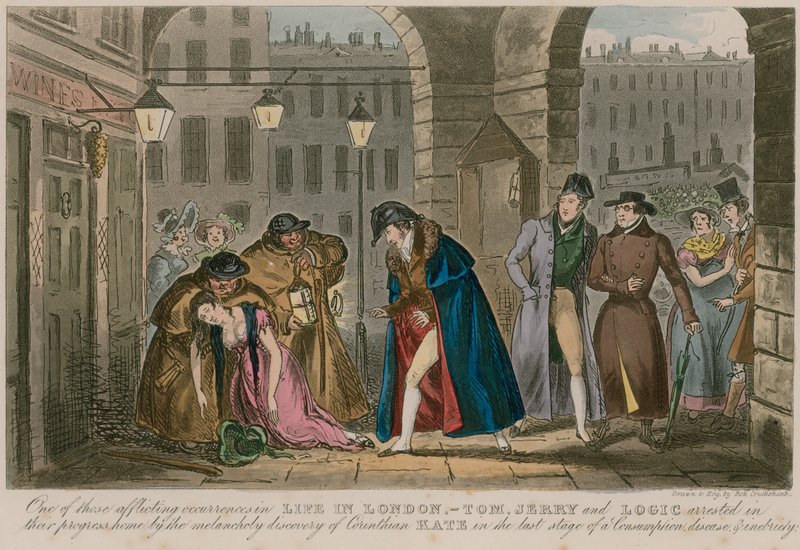 Een van die pijnlijke gebeurtenissen in het leven in Londen door Isaac Robert Cruikshank