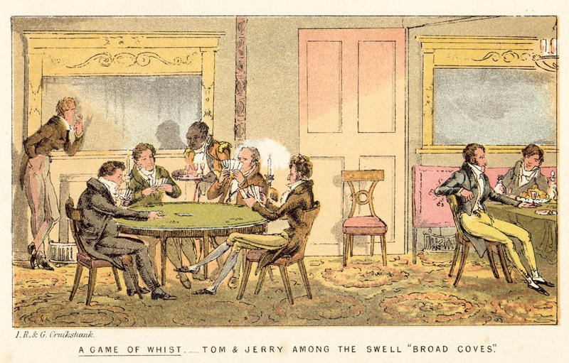 Een spelletje whist door Isaac, Robert and George Cruikshank