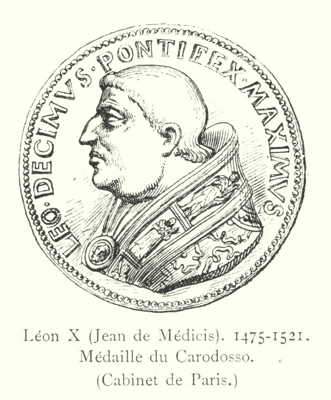 Leo X, Jean de Medicis, 1475-1521, Medaille van Carodosso, Kabinet van Parijs door Italian School