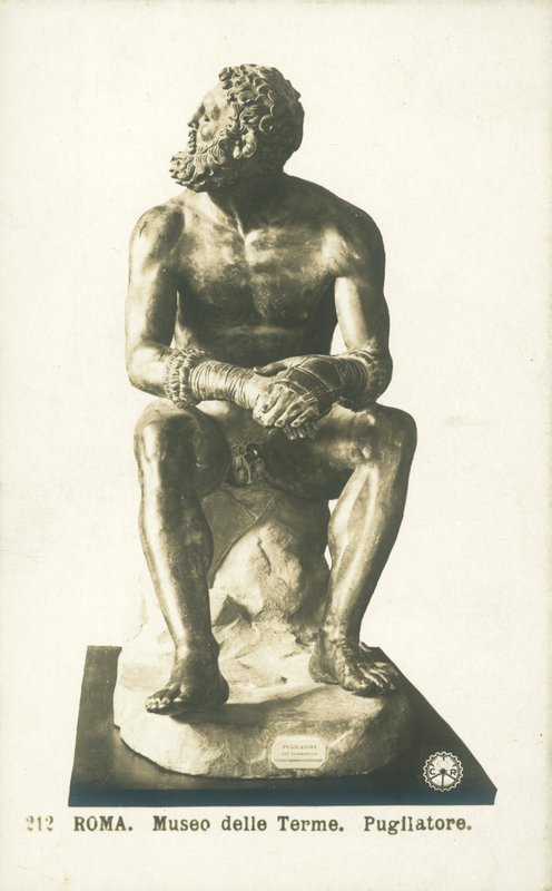 Rustende bokser, Palazzo Massimo alle Terme, Rome (z/w foto) door Italian Photographer