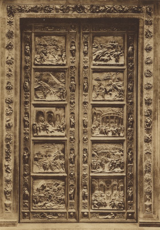 Florence: Baptisterium, De Hoofdingang, Lorenzo Ghiberti door Italian Photographer