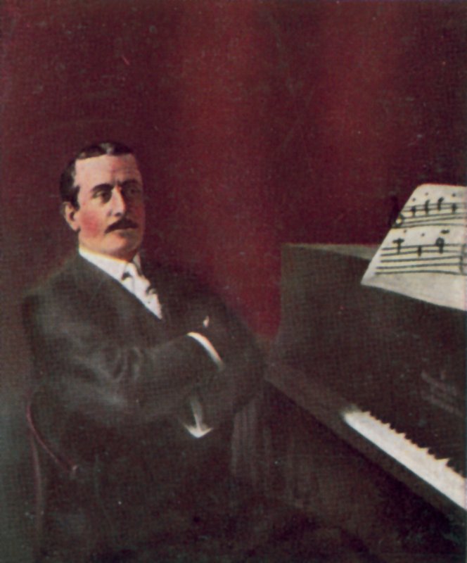 Giacomo Puccini, Italiaans componist (ingekleurde foto) door Italian Photographer