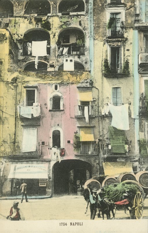 Napoli, Napels, straatbeeld (kleurenfoto) door Italian Photographer