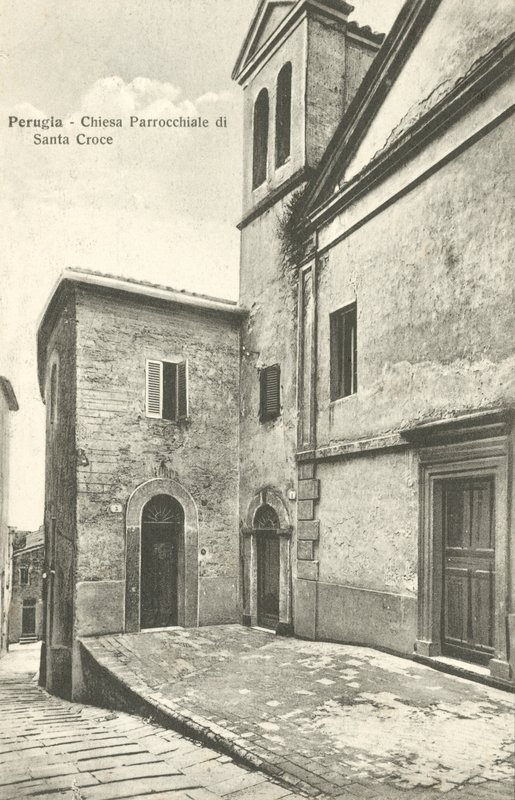 Perugia: Parochiekerk van Santa Croce (z/w foto) door Italian Photographer