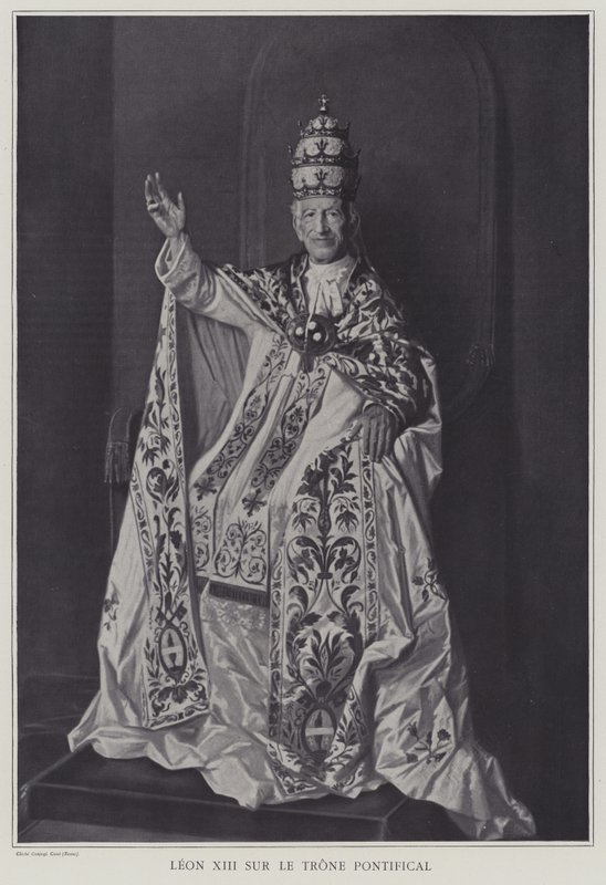 Paus Leo XIII op de pauselijke troon door Italian Photographer