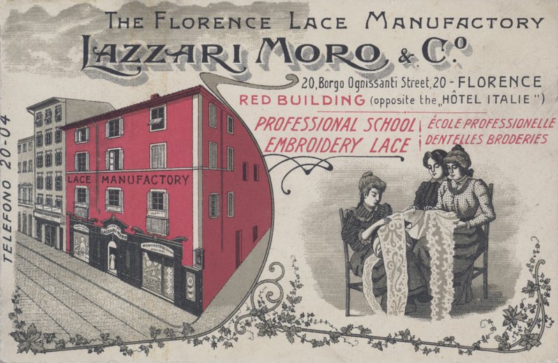 Advertentie voor Lazzari Moro & Co kant, Florence, Italië door Italian School
