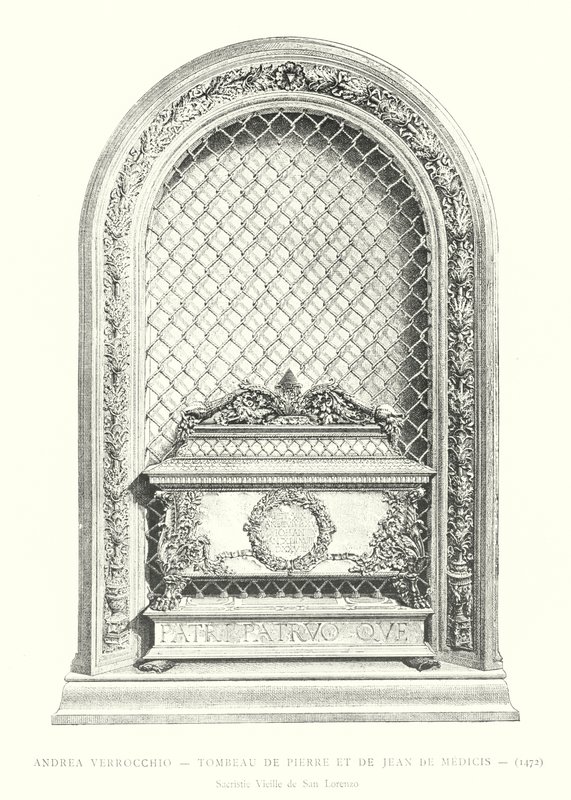 Andrea Verrocchio, graf van Pierre en Jean de Medici door Italian School