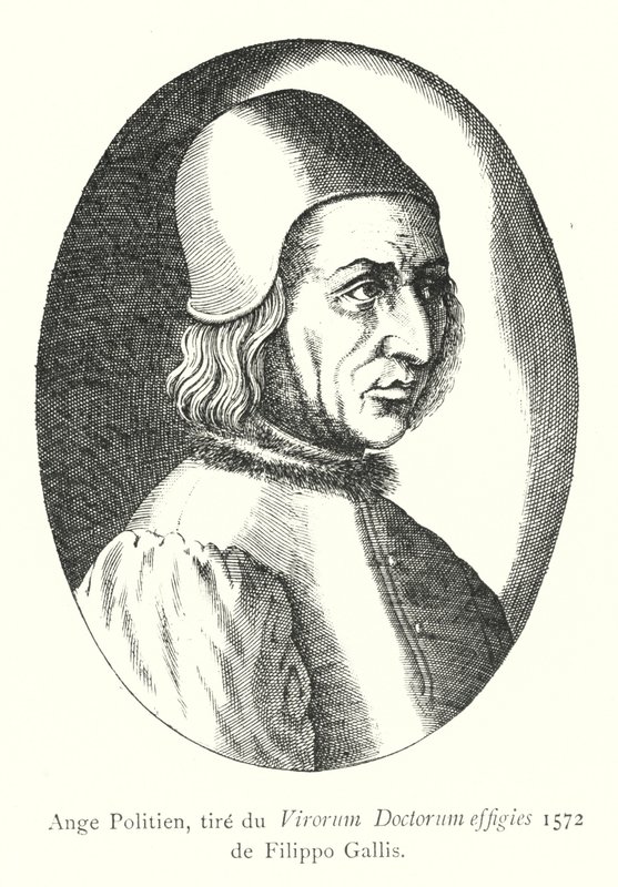 Ange Politien, uit de Virorum Doctorum effigies 1572 van Filippo Gallis door Italian School