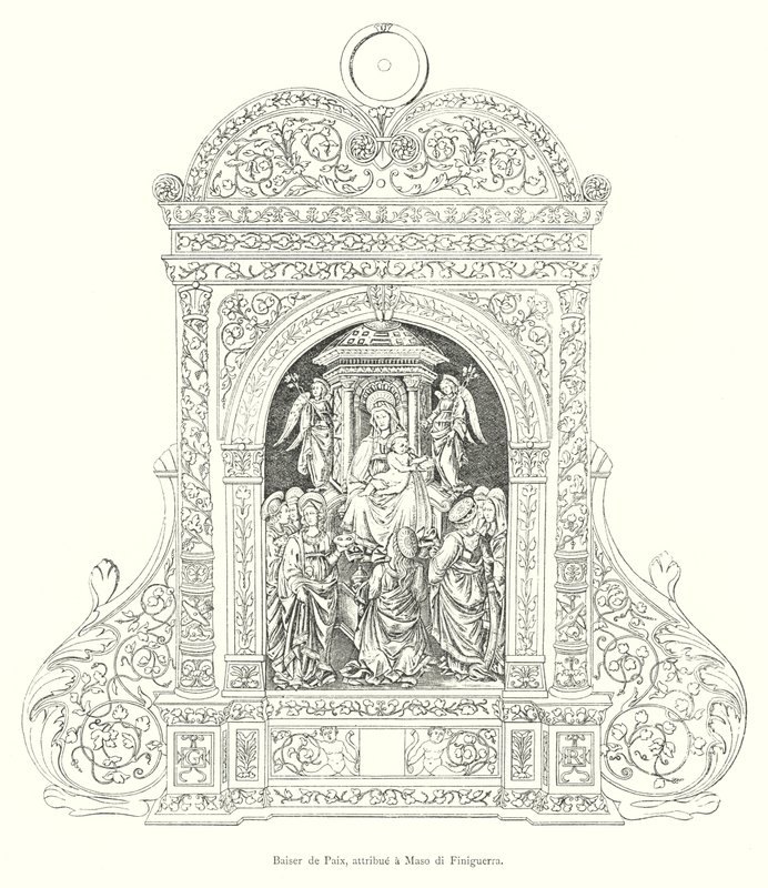 Vredeskus, toegeschreven aan Maso di Finiguerra (gravure) door Italian School