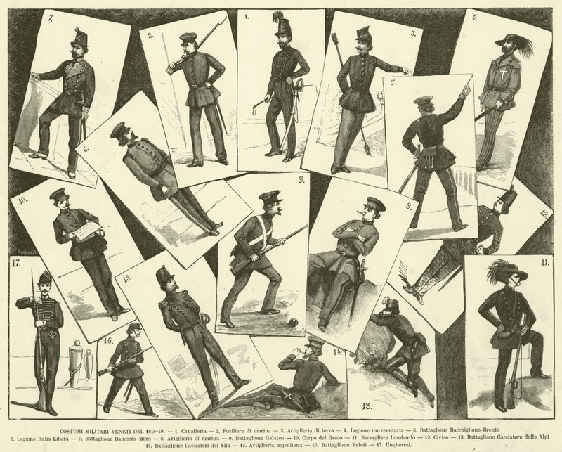 Costumi Militari Veneti Del 1848-49 door Italian School