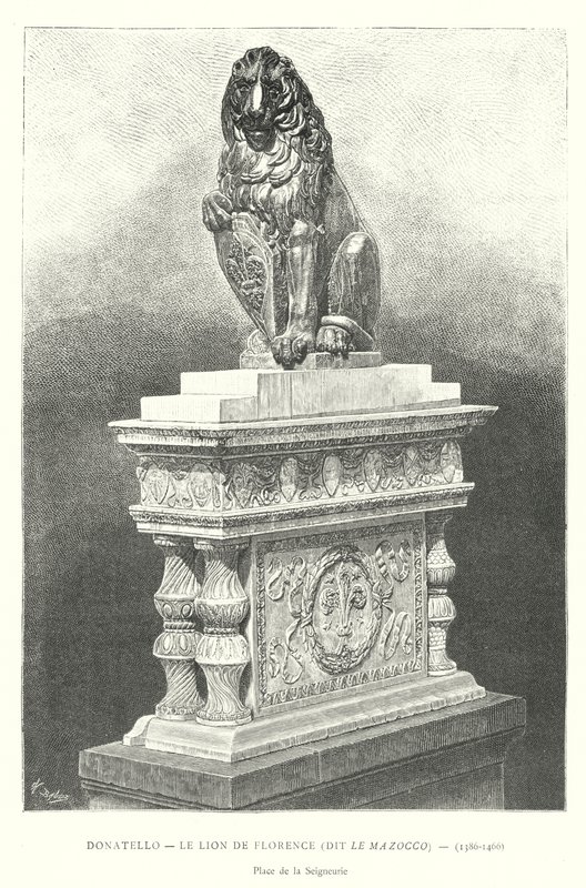 Donatello, De Leeuw van Florence, genaamd Le Mazocco door Italian School