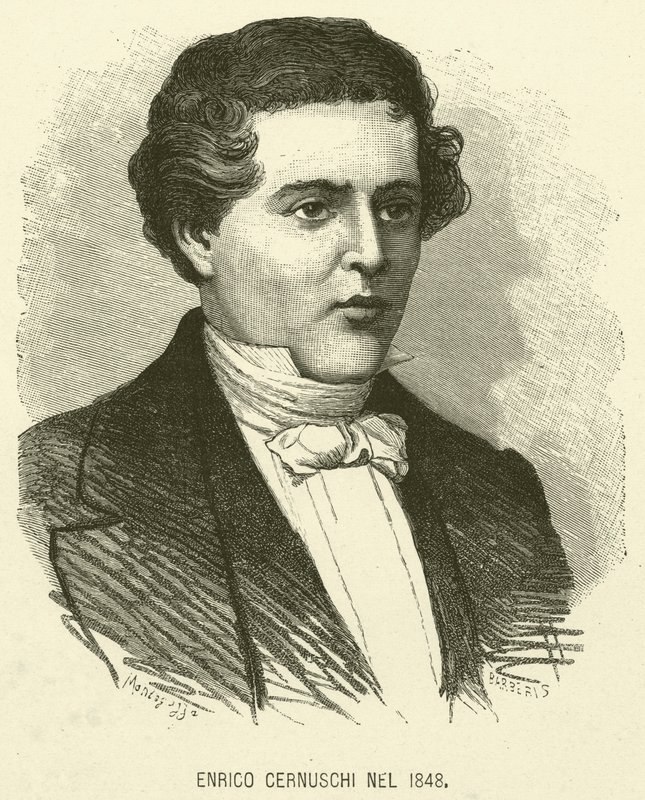 Enrico Cernuschi Nel 1848 (gravure) door Italian School