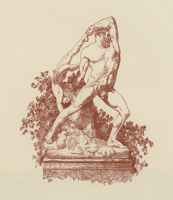 Hercules en Lica door Canova (litho) door Italian School