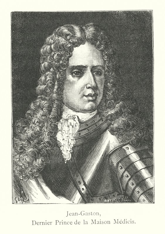 Jean-Gaston, laatste prins van het huis Medici (gravure) door Italian School