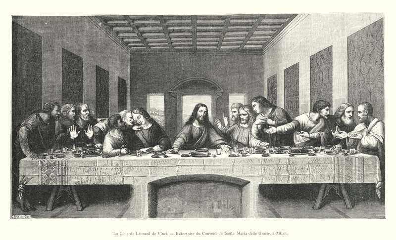 Het Laatste Avondmaal van Leonardo da Vinci, Refter van het Klooster van Santa Maria delle Grazie, in Milaan door Italian School