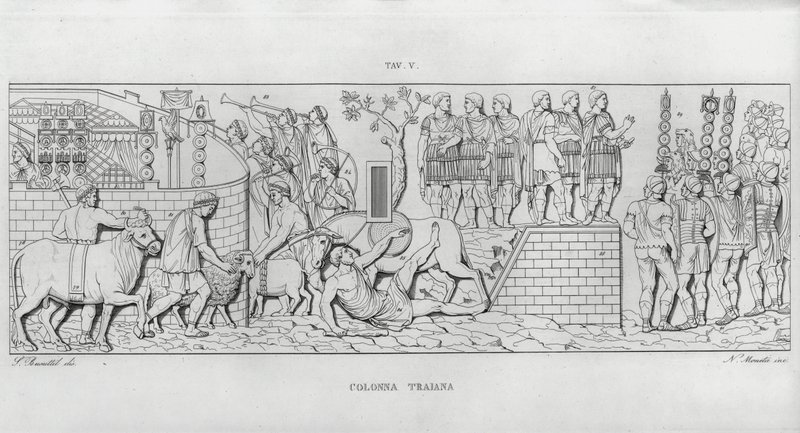 La Colonna Trajana, Zuil van Trajanus door Italian School
