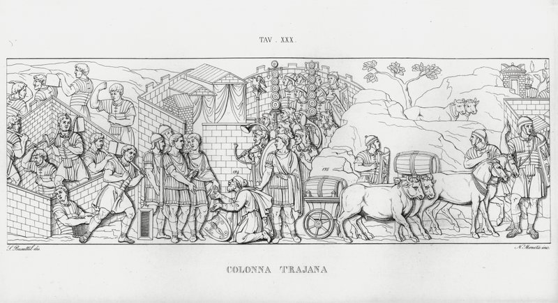 La Colonna Trajana, Zuil van Trajanus door Italian School
