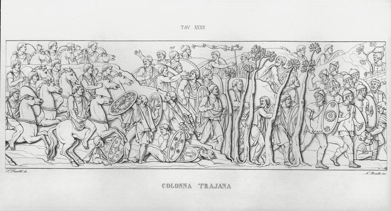 La Colonna Trajana door Italian School