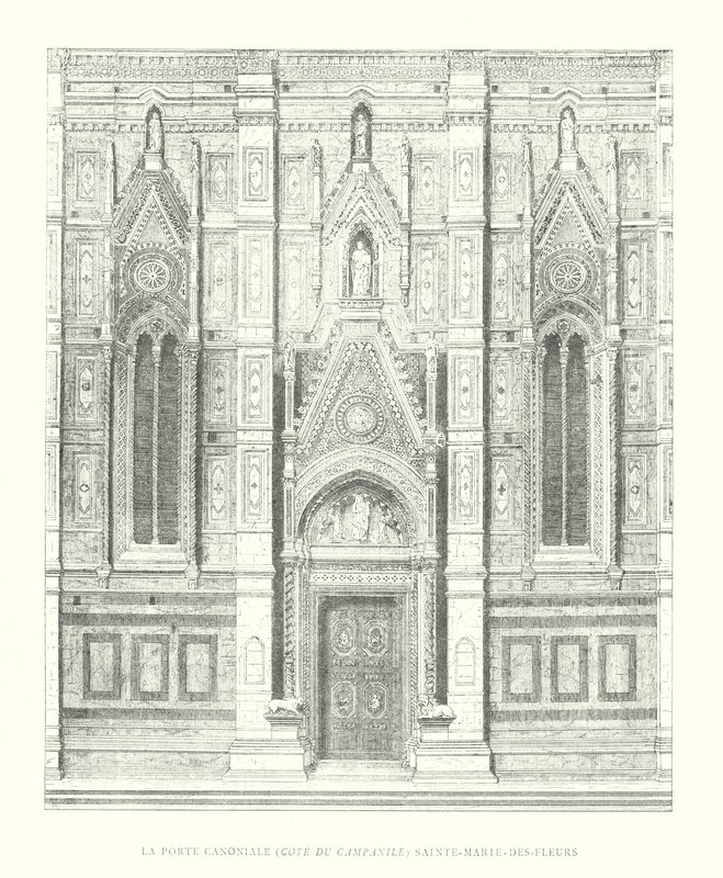 De kanonieke poort, zijde van de klokkentoren, Santa Maria del Fiore door Italian School