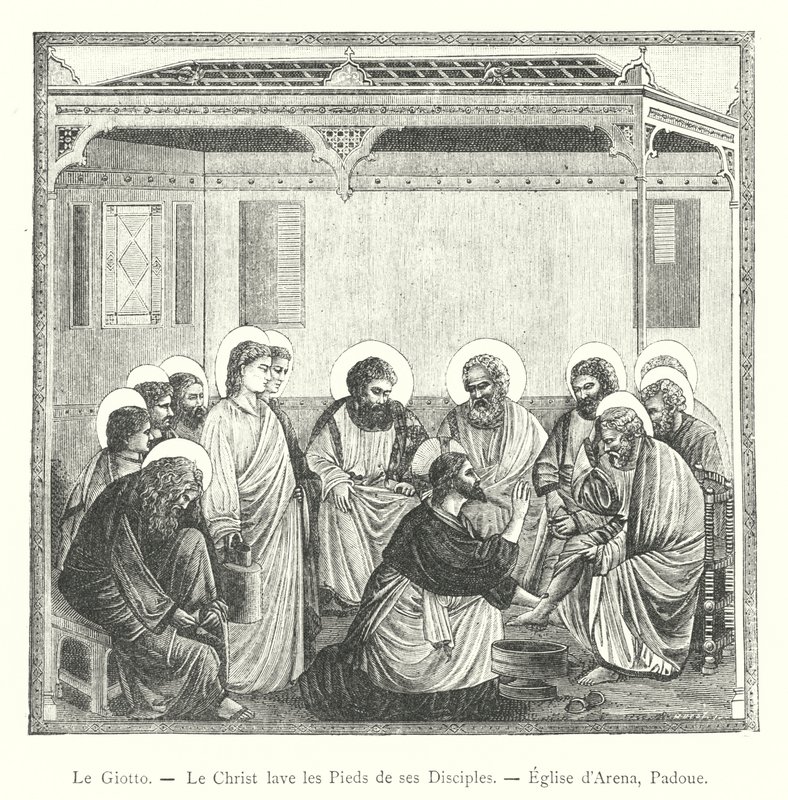 Giotto, Christus wast de voeten van zijn discipelen, Arena Kerk, Padua door Italian School