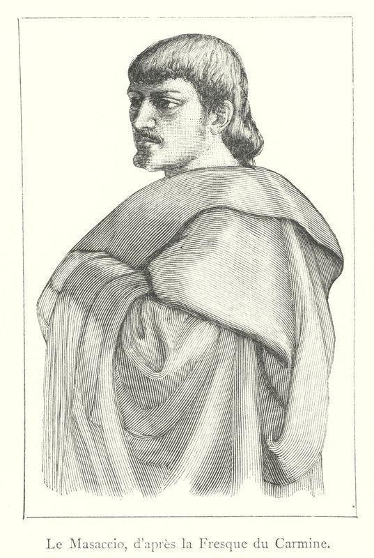 Masaccio, naar de fresco in de Carmine (gravure) door Italian School
