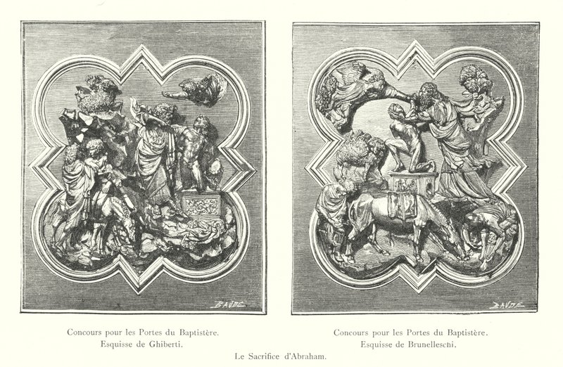 Het offer van Abraham (gravure) door Italian School