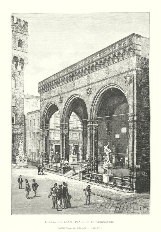 Loggia dei Lanzi, Piazza della Signoria, Andrea Orgagna, architect door Italian School